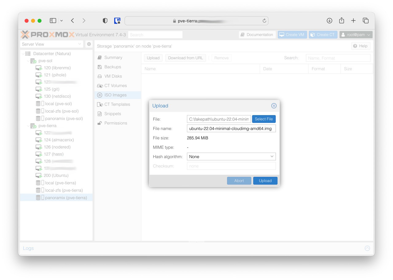 Subo la imagen a Proxmox (a mi servidor NFS para imágenes)
