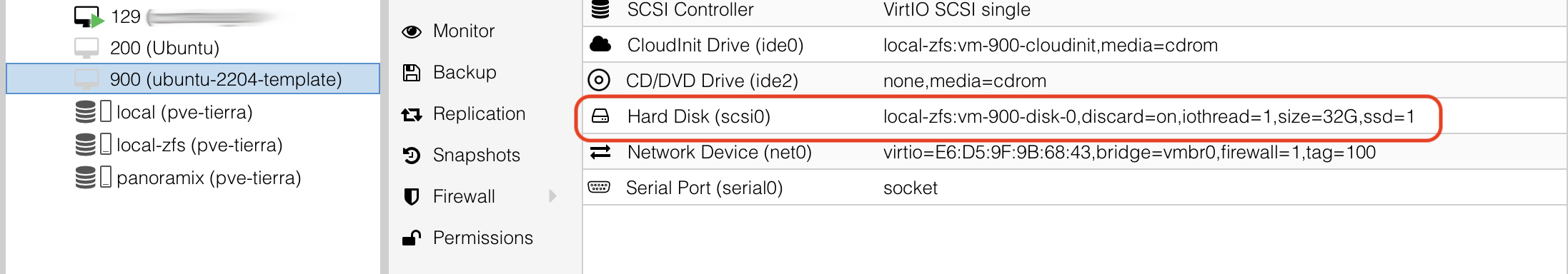 Disco asociado a la VM y redimensionado a 32GB