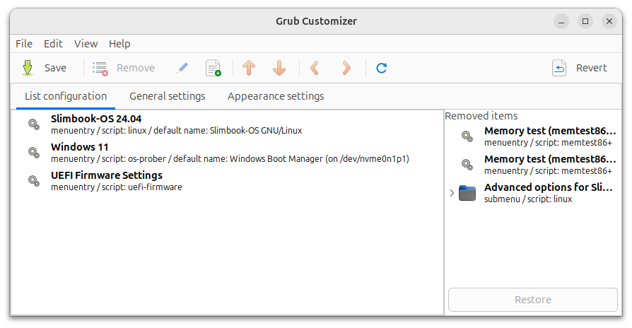 Reconfiguro el menú de Grub
