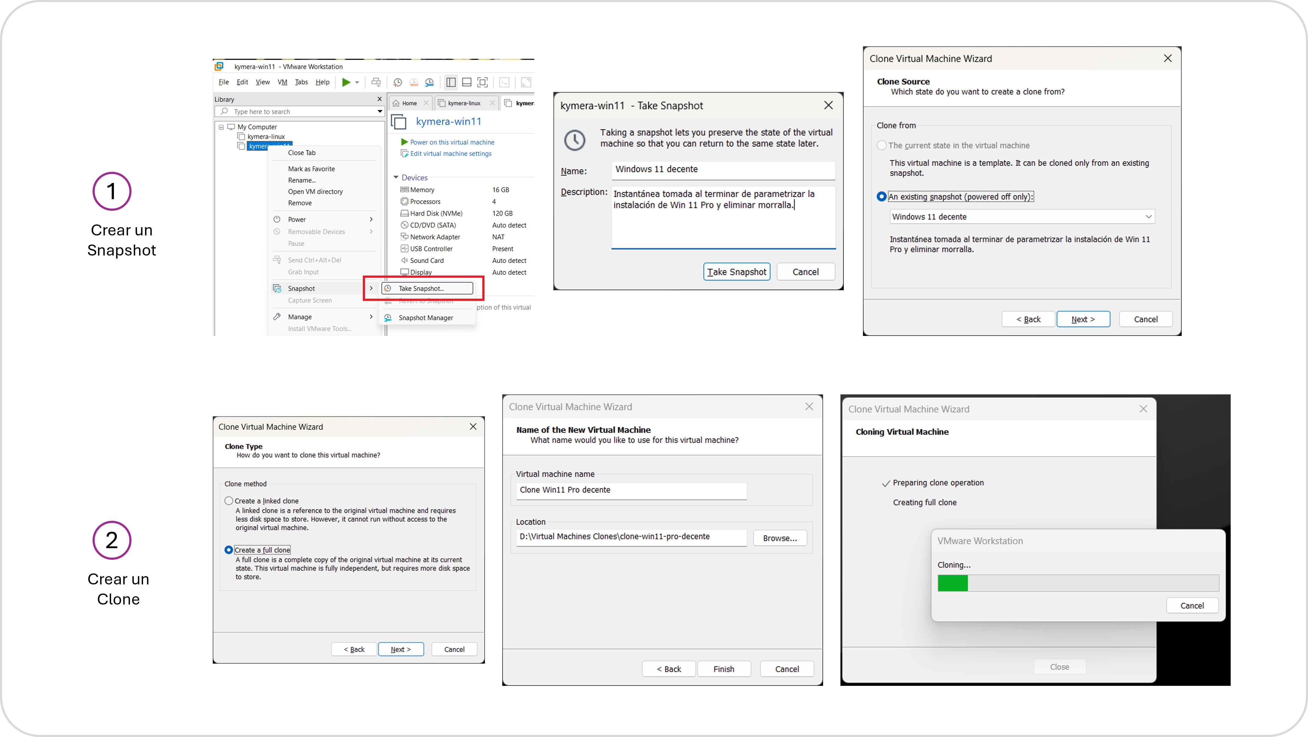 Proceso para clonar una VM