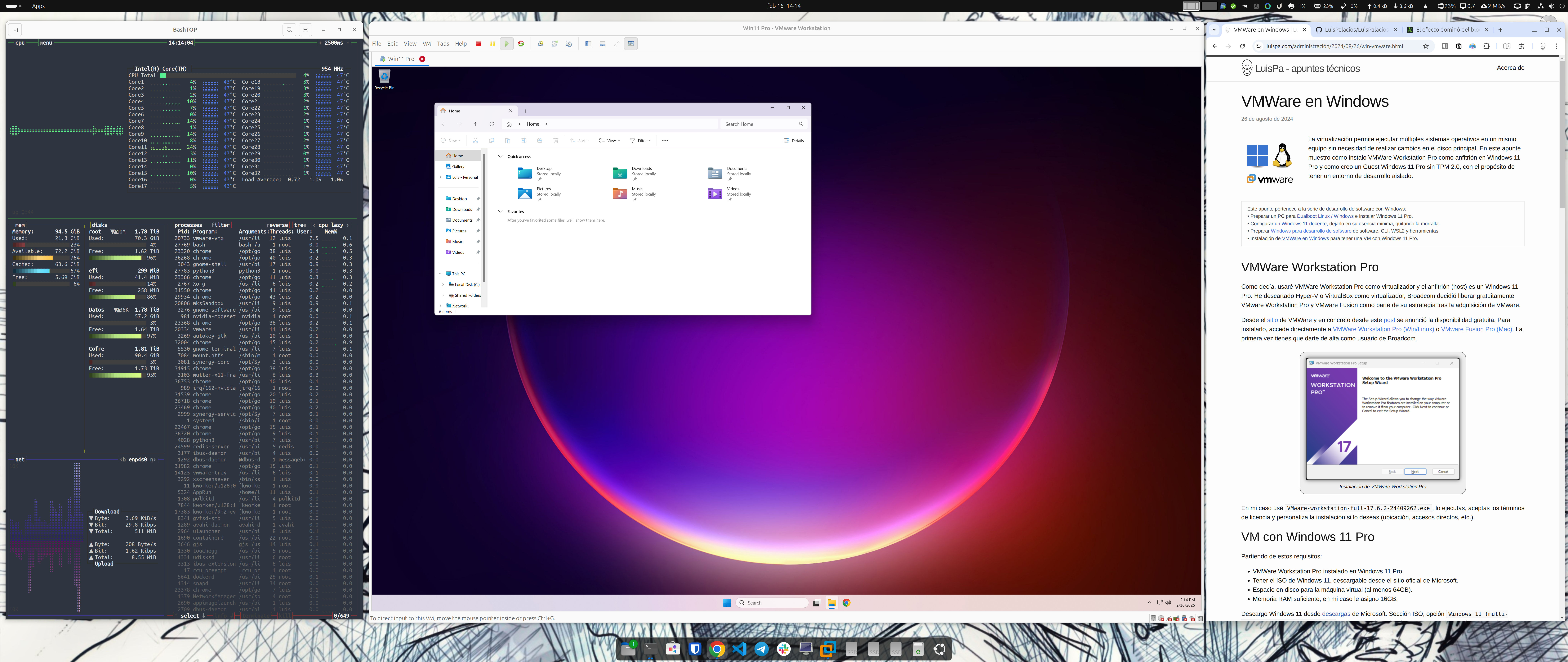Misma VM corriendo en un Linux Ubuntu 24.04